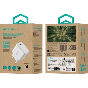 Devia síťová nabíječka GRS EA455 GaN PD 30W 1x USB-C bílá