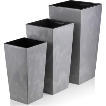 Květináč Sada 3 květináčů PORTO šedý beton