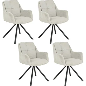 Jídelní židle Sada 4 ks jídelních křesel Helix béžová