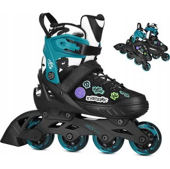 Brusle 2v1 Nils Vibe Tyrkysové L 40-43 Nastavitelné Kaučukové Kolečka Dárek