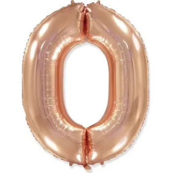 Balónek Balón foliový číslice růžovo zlatá - rose gold 102 cm - 0