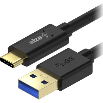 Kabel AlzaPower Core USB-A to USB-C 3.2 Gen 1 5Gbp 0.5m černý