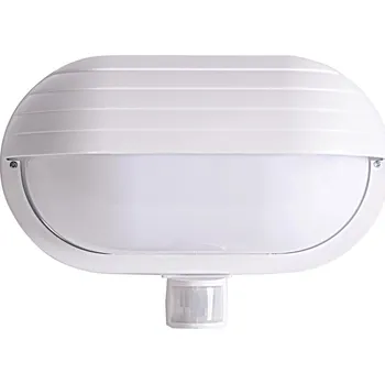 Žárovka Eurakles Venkovní nástěnné svítidlo IP44 E27 60 W bíle se senzorem pohybu