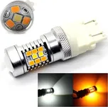 Rabel P27/7W 3157 dual color 28 smd 2835 oranžova bila s čočkou USA