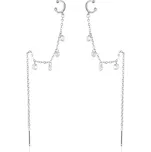 Agato Dlouhé provlékací náušnice se zirkony AGT-E024VW-EC (Ag925/1000, 2,13 g)