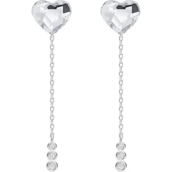 Náušnice Preciosa Stříbrné náušnice With Love, srdce s českým křišťálem Preciosa