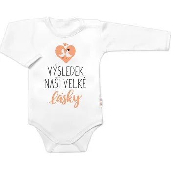 Kojenecký body Baby Nellys Body dlouhý rukáv, Výsledek naší velké lásky Baby Nellys, bílé Vel. 74