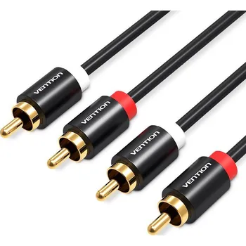Audio kabel Vention 2x RCA Male to Male Audio Cable 3m Black Metal Type