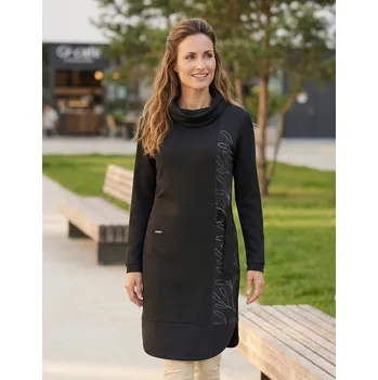 Dámská mikina Dámské mikinové šaty KIXMI RENIE ČERNÁ S