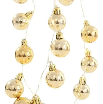 Vánoční dekorace EUROLAMP LED světelný řetěz se šampaňskými kuličkami, teplá bílá, 36 ks