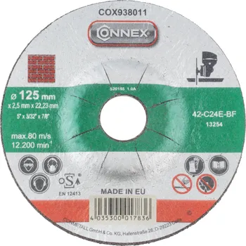 Brusný kotouč CONNEX Řezný kotouč kámen 125 mm, tloušťka 2,5 mm