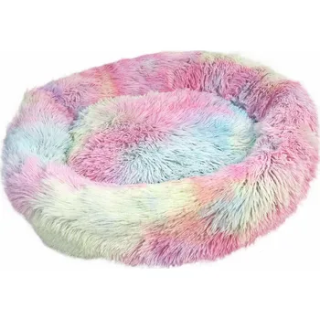 Pelíšek pro psa Annam kulatý pelíšek s dlouhým chlupem rainbow 50 × 50 cm