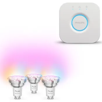 Žárovka Philips Hue Bridge 2.0 + Philips Hue Essential White and Color Ambiance 4,7W 345 GU10 3ks