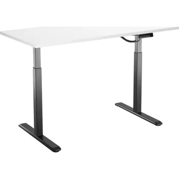 Psací stůl AlzaErgo Table ET2 černý + deska 140x80cm lamino bílá