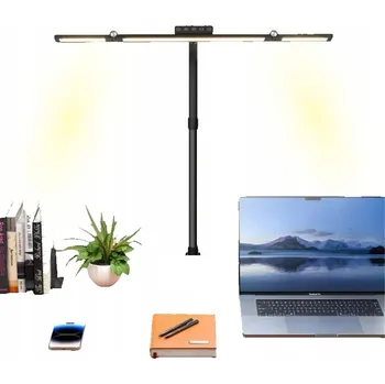 Lampička LED STOLNÍ LAMPA NA PSACÍ STŮL KRESLÍCÍ DOTYKOVÁ S DÁLKOVÝM OVLÁDÁNÍM, černá