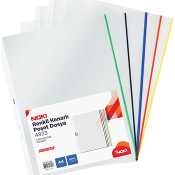NOKI A4/50 mikronů, matné, barevný okraj (5 barev) - balení 25 ks