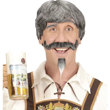 Karnevalová paruka Widmann Pánská paruka historická s vousy šedivá