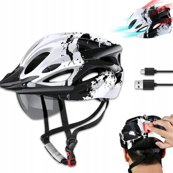 Cyklistická přilba CYKLISTICKÁ PŘILBA NA KOLO PÁNSKÁ DÁMSKÁ MTB NASTAVITELNÁ POHODLNÁ 57-62 SVĚTLO