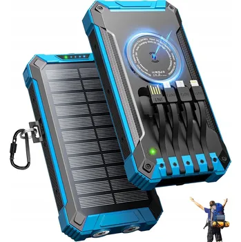 Powerbanka SOLÁRNÍ POWERBANKA INDUKČNÍ NABÍJEČKA 20000mAh 6xUSB SVÍTILNA