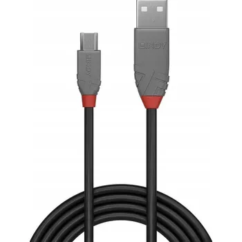 Datový kabel LINDY USB kabel USB 2.0 USB-A zástrčka, USB Micro-B zástrčka 5.00 m černá, šedá 36735
