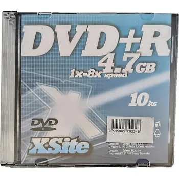 Optické médium X-Site DVD-R 10 pck slim box