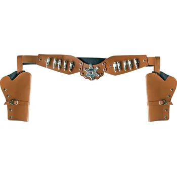 Karnevalový doplněk Boland Boland Hnědý kovbojský opasek se dvěma pouzdry