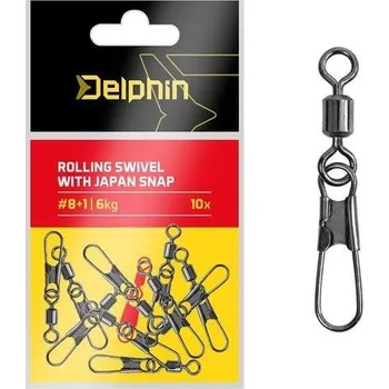 Delphin Rolling swivel with Japan snap Velikost 8+1 6 kg 2 × 10 ks