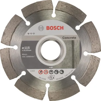 Brusný kotouč BOSCH Diamantový dělicí kotouč Standard for Concrete 115 x 22,23 x 1,6 x 10 mm 2.608.603.239