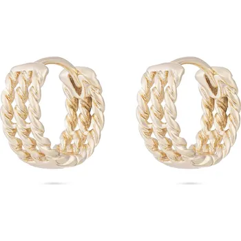 Šperk Biju Pozlacené náušnice 14K, pletený kroužek 1002499