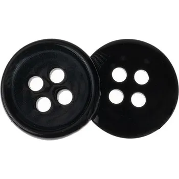 Knoflík Knoflíky Žirovnice Knoflík 1,5 cm tmavě šedý 4 dírky, 348778B, sada 6 ks