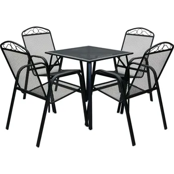 Zahradní sestava ROJAPLAST Set zahradního nábytku ZWMT-70R zahradní stůl 1 + 4 zahradní židle ZWMC-31