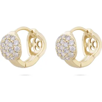 Náušnice Biju Pozlacené náušnice 14K kroužek, kulička vyskládaná zirkony 1002538