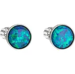 EVOLUTION GROUP 11001.3 pecky se syntetickým opálem, Swarovski® (Ag925/1000, 1 g, zelený)