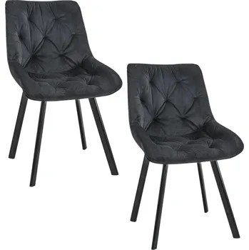 Jídelní židle Set 2x čalouněná jídelní židle MIGOS - černý