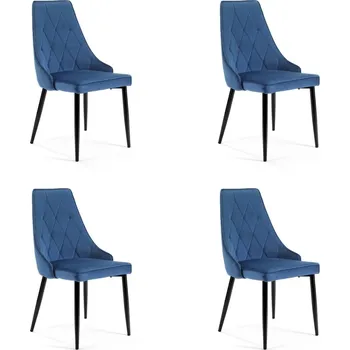 Jídelní židle Set 4x jídelní židle LASTY - modrý / černý