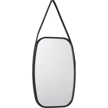 Zrcadlo Giftdecor Obdélníkové zrcadlo s koženým držadlem, 43 × 65 × 3 cm