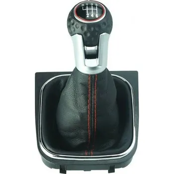 Hlavice řadicí páky PROTEC Řadící páka s manžetou, VW Scirocco 3 2008 - 2014 6st červené prošití