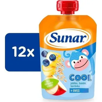 Sunar Cool ovocná kapsička borůvka, banán, ovesné vločky 12× 110 g