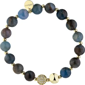 Náramek Náramek z pozlacené mosazi s apatity a zirkony - AR543-1113