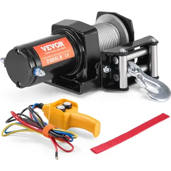 lanový naviják Vevor Elektrický naviják na auto s ocelovým lanem 910 kg