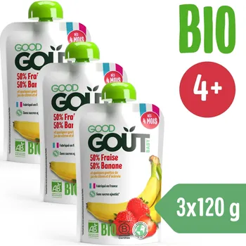 Dětská výživa Good Gout BIO Jahoda s banánem 3x 120 g