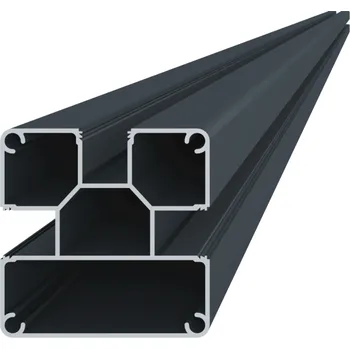 Plotový sloupek Hliníkový plotový sloupek s montážní patkou 76 x 76 x 1 849 mm, s drážkami pro lamely, antracit RAL7016