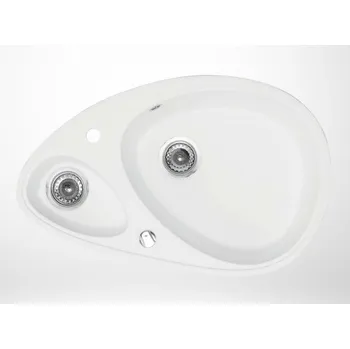 Nerezový dřez Metalac oválný bílý dřez s vaničkou X Granit Elipse 780 × 500 mm