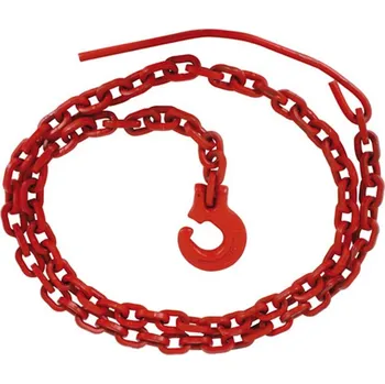 Upínací popruh KRAMP Vázací řetěz 8 mm, délka 2 m, G80 - červený, čtyřhran