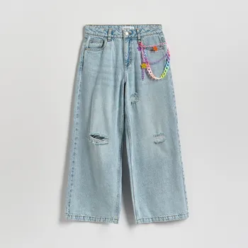 Reserved - Super wide leg džíny s řetízkem - modrá - 319HN-50J - 319HN-50J-152