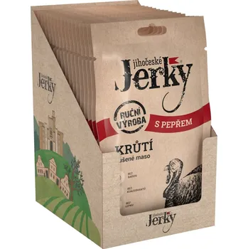 Sušené maso Jihočeské Jerky Krůtí s pepřem 400 g (20 x 20 g)