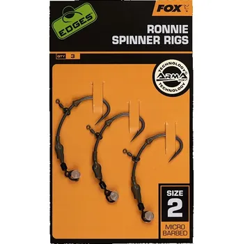 Rybářský háček Háčky Fox EDGES RONNIE MEDIUM CURVE s protihrotem, 3 ks