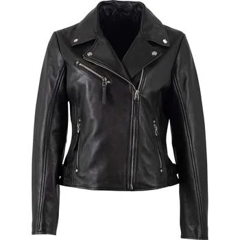 Dámská casual bunda Dámský černý kožený křivák MWPasja W Velikost M