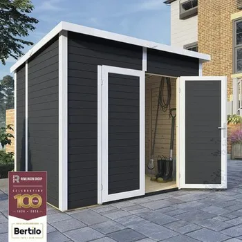 Zahradní domek Dřevěný zahradní domek Bertilo Timmo 4 antracit 239 x 181 cm vč. podlahy