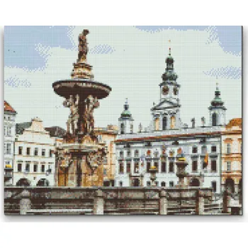 Diamantové malování Painting Queens Diamantové malování Náměstí Přemysla Otakara II., 80 × 100 cm, s rámem, hranaté